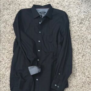Bugatchi Black Long Sleeve Dress Shirt Button Up XL